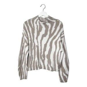 EXPRESS Zebra Print Mock Neck Sweater